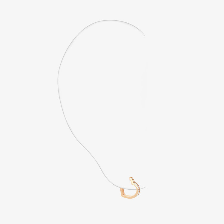 Antifer ハート スモール フープイヤリング ピンクゴールド パヴェダイヤモンド