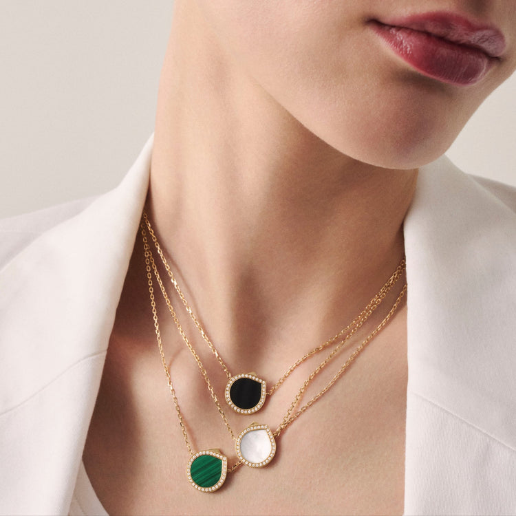 Antiferペンダント ピンクゴールド、マラカイト