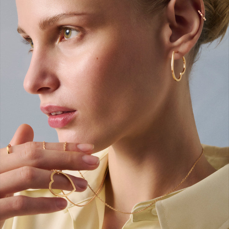 Antifer ハート スモール フープイアリング ピンクゴールド