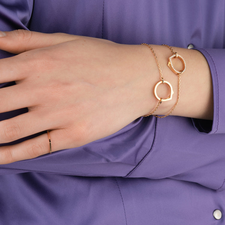 Antifer チェーンブレスレット ピンクゴールド パヴェダイヤモンド