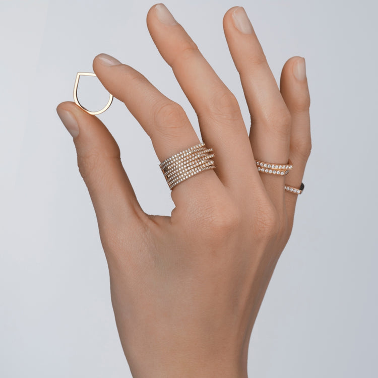 Antifer 2連リング ピンクゴールド パヴェダイヤモンド