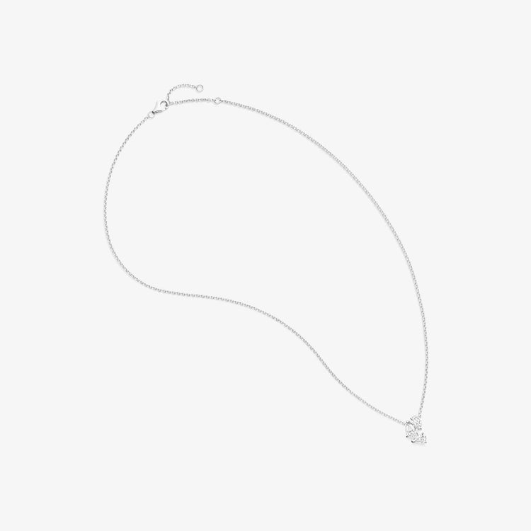 Serti sur Vide ペンダント ペアシェイプ ダイヤモンド3石 ホワイトゴールド