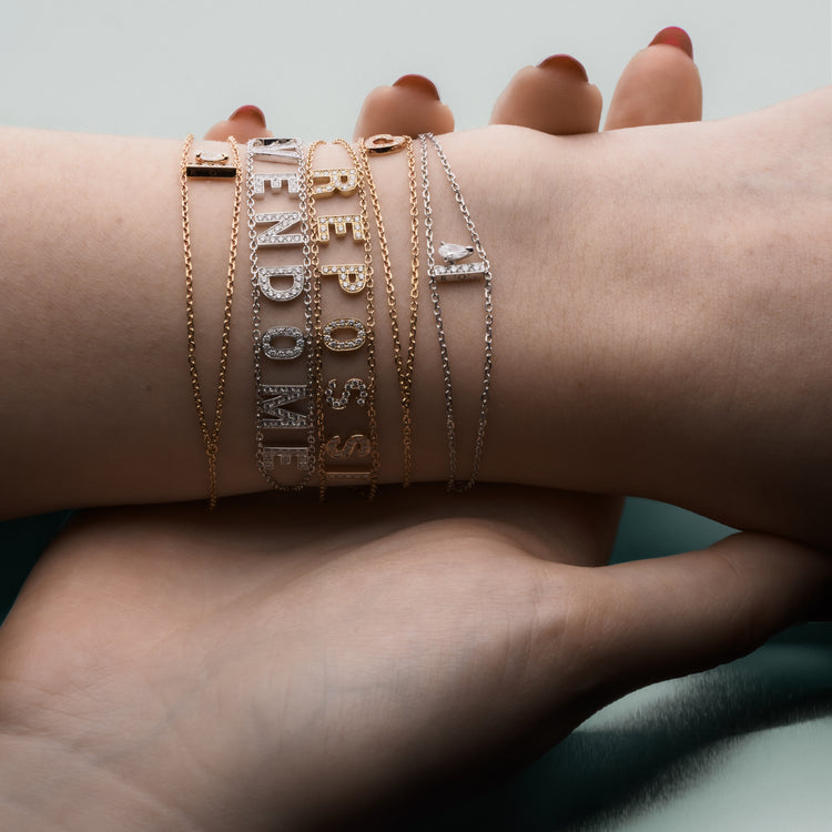 レターズ アンティフェール ハート ブレスレット