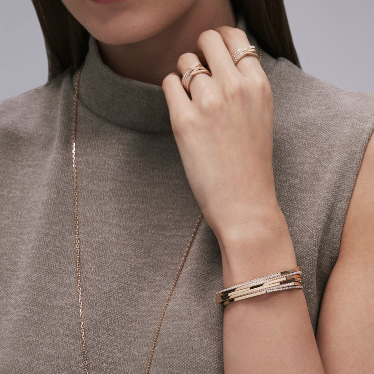 Antifer 4連リング ピンクゴールド パヴェダイヤモンド