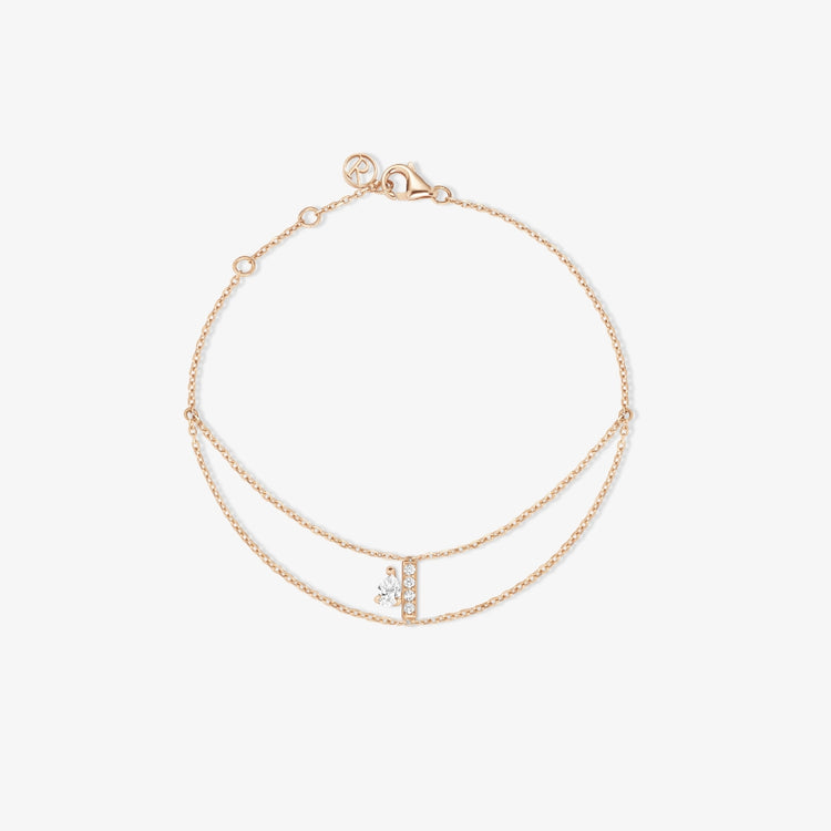 ダイヤモンド１石をあしらったレターズ セルティ・シュール・ヴィド ブレスレット