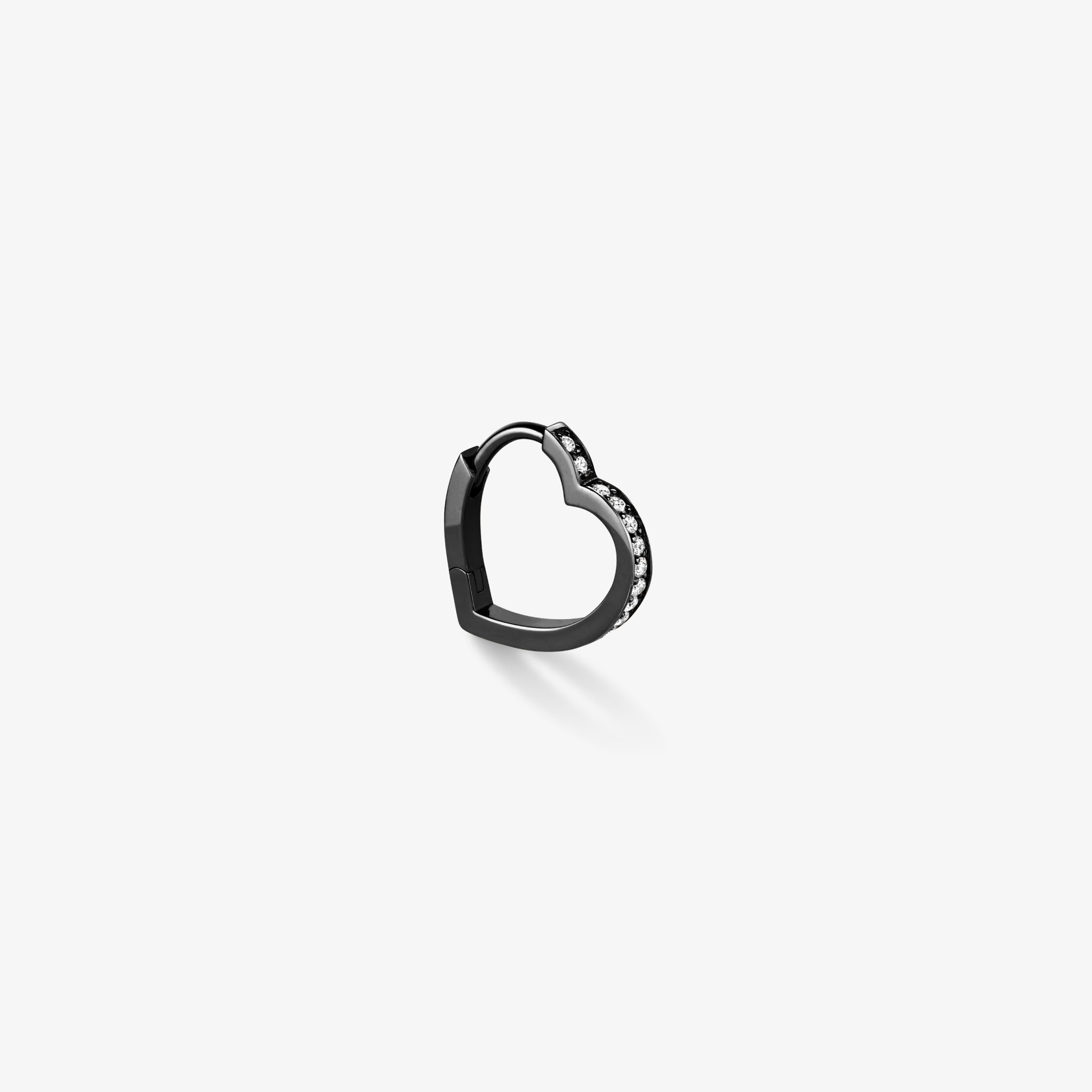 REPOSSI ブラックフープピアス ダイヤ付き REPOSSI ブラックフープピアス ダイヤ付き