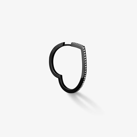 Antifer ハート ラージ フープイヤリング ブラックゴールド パヴェダイヤモンド