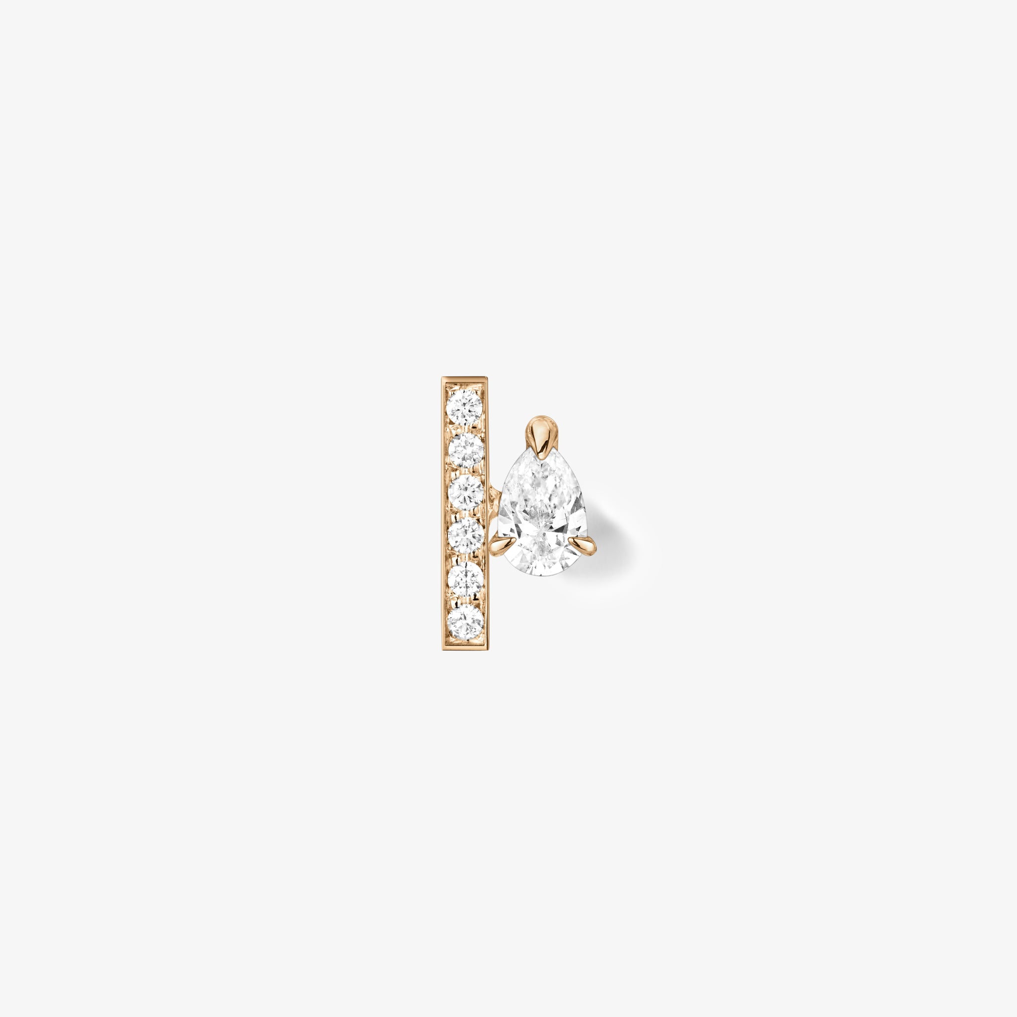 Serti sur Vide スタッドピアス ピンクゴールド ペアシェイプ