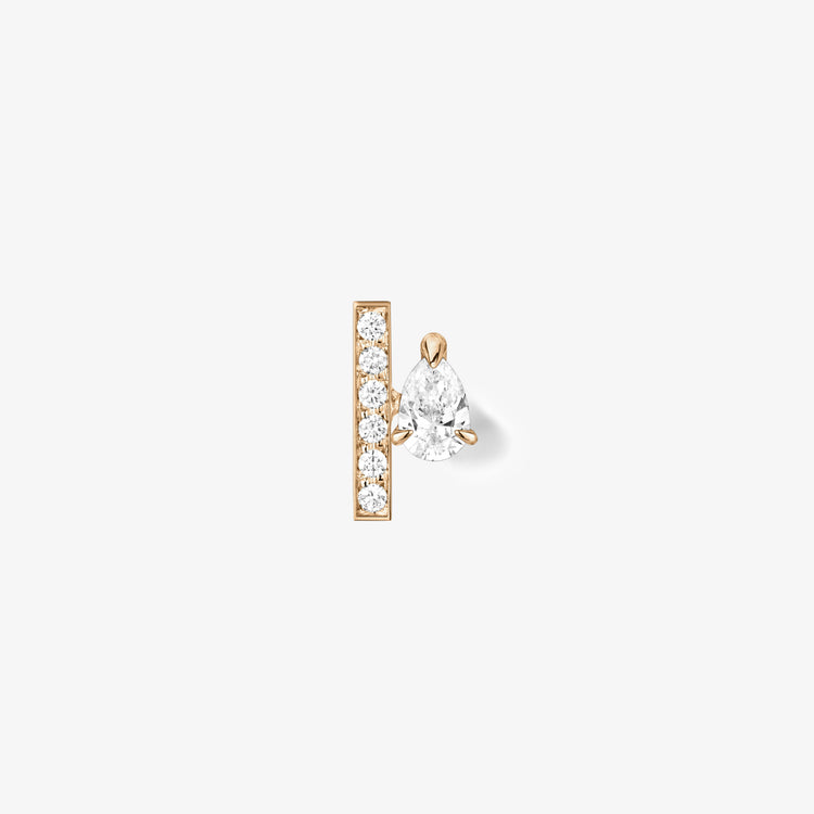 Serti sur Vide スタッドピアス　ピンクゴールド　ペアシェイプダイヤモンド1石