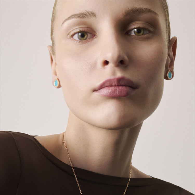 Antiferスタッドピアス ピンクゴールド、ターコイズ