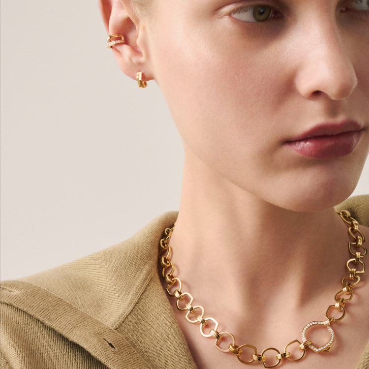 Antifer 2連ピアス ピンクゴールド