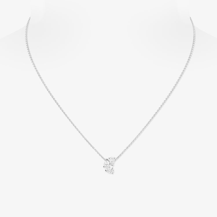 Serti sur Vide ペンダント ペアシェイプ ダイヤモンド3石 ホワイトゴールド