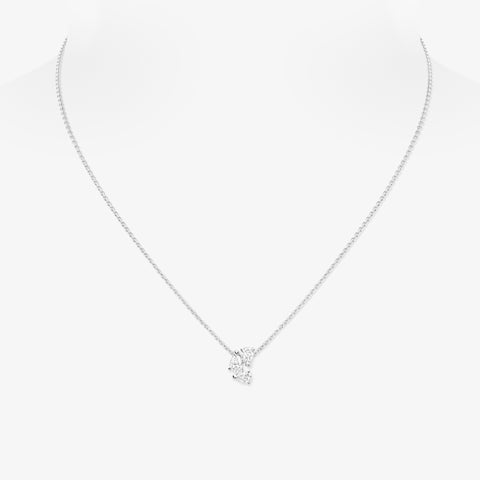 Serti sur Vide ペンダント ペアシェイプ ダイヤモンド3石 ホワイトゴールド