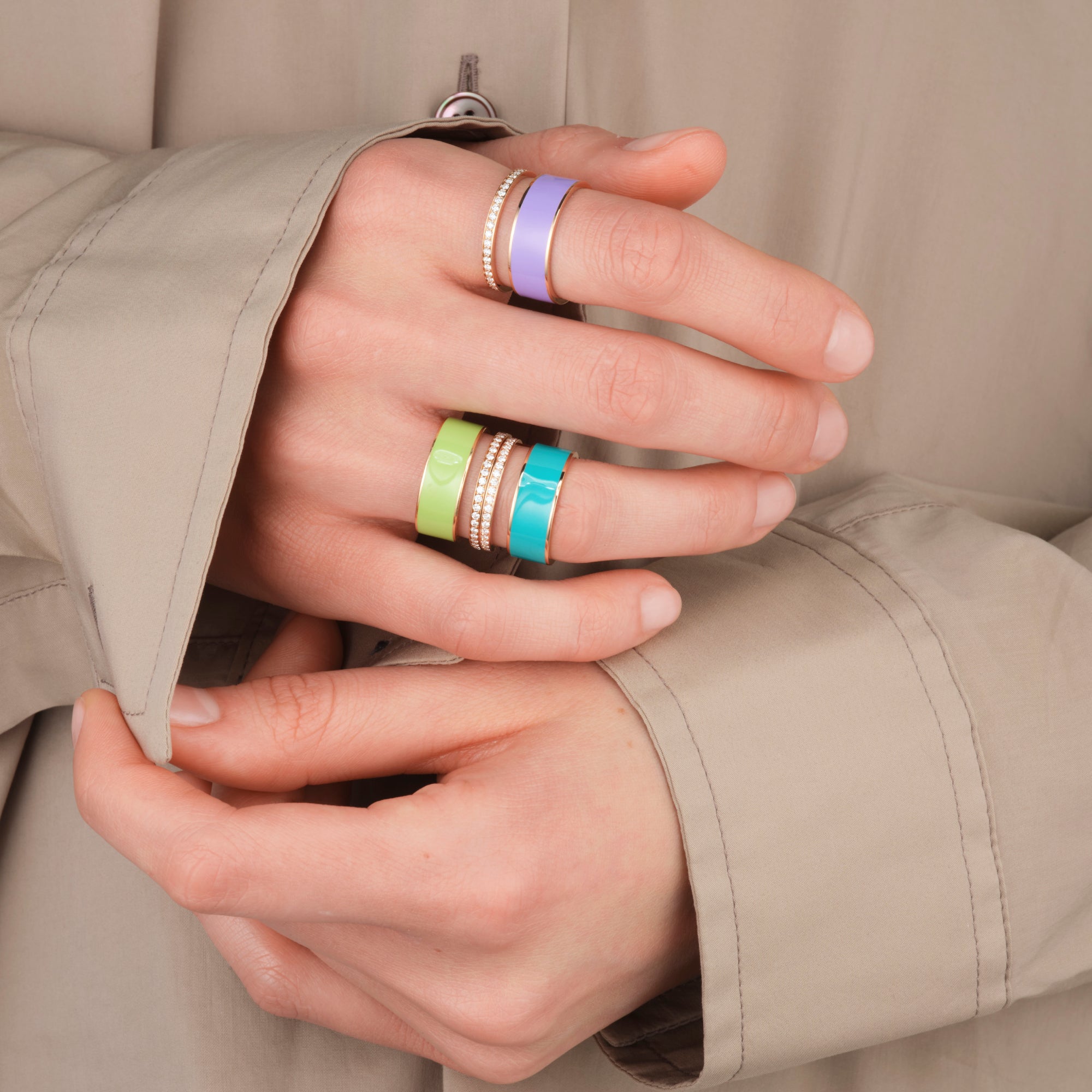 ★REPOSSI★ Berbere ダイヤリング パヴェダイヤ ピンクゴールド Berbere 2連リング ピンクゴールド パヴェダイヤモンド