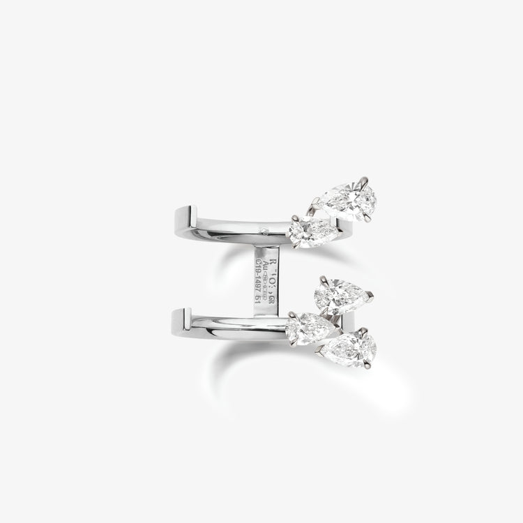 Serti sur Vide リング ホワイトゴールド 5個ペアカットダイヤモンド