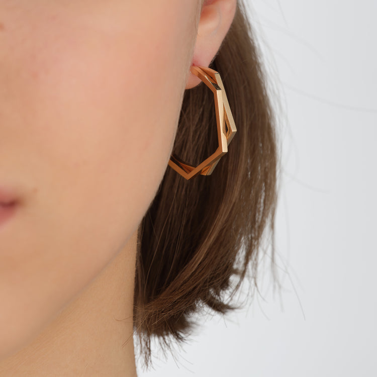 Antifer 2連フープイヤリング ラージ ピンクゴールド