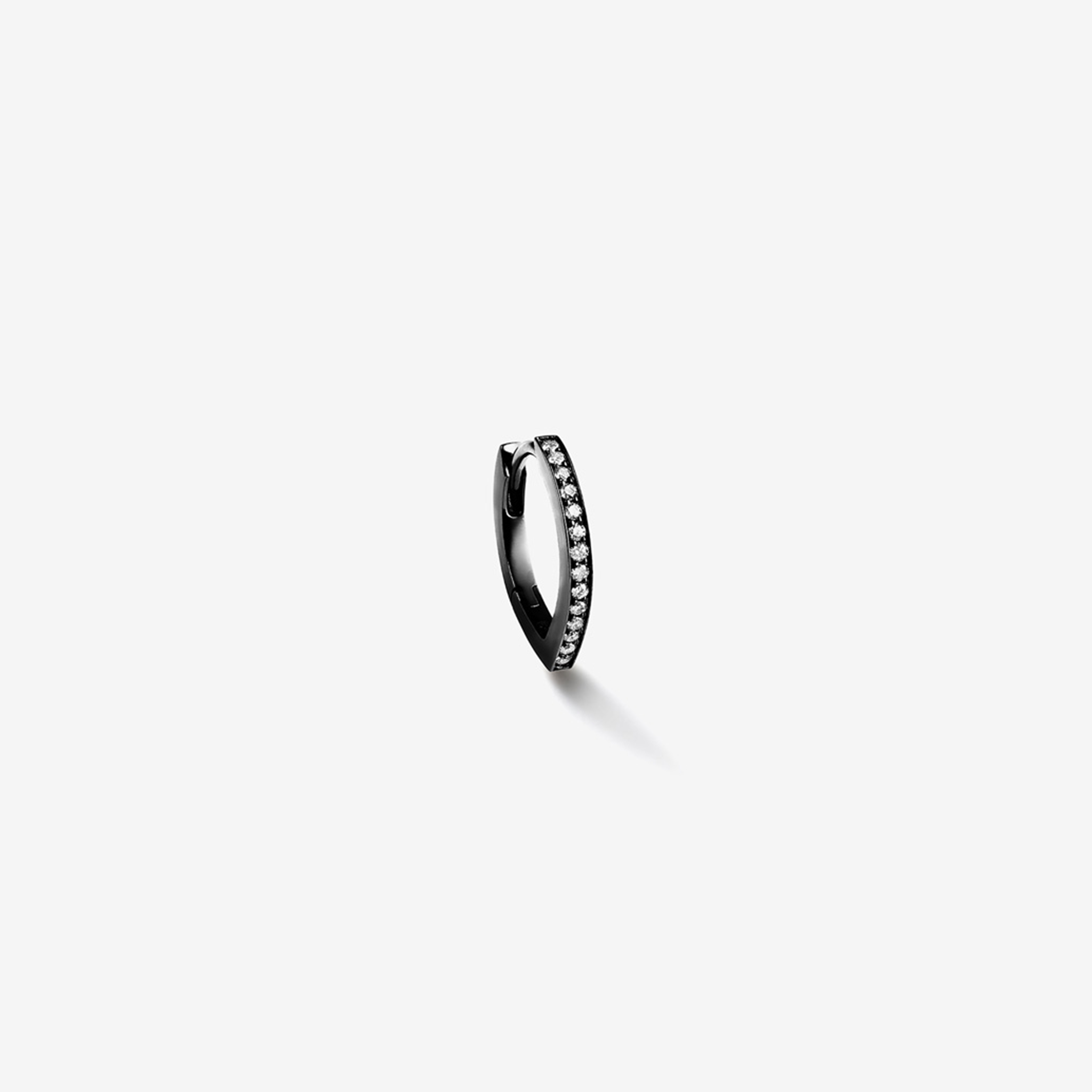 REPOSSI ブラックフープピアス ダイヤ付き Antifer ハート スモール フープイヤリング ブラックゴールド パヴェ